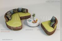 Bàn ghế sofa nỉ 2 ghế cao cấp Bàn ghế sofa nỉ 2 ghế cao cấp