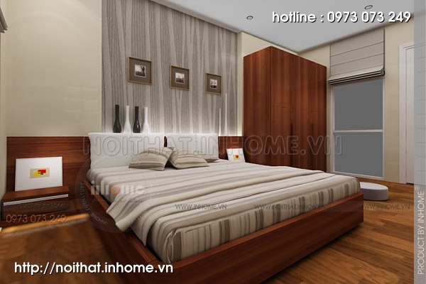 Thiết kế nội thất nhà anh Linh - phòng ngủ chính